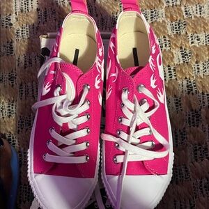 Alexander McQueen Pink Canvas Sneakers